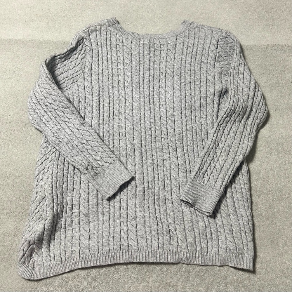 Evolution By Cyrus Gray Cable Knit Pullover Sweat… - image 6